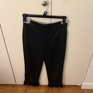 Zara Black Leggings with Ruffle Hem